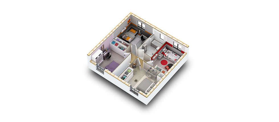 plan interieur 3d etage kit kasai pobi